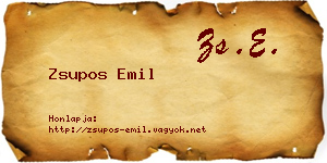 Zsupos Emil névjegykártya